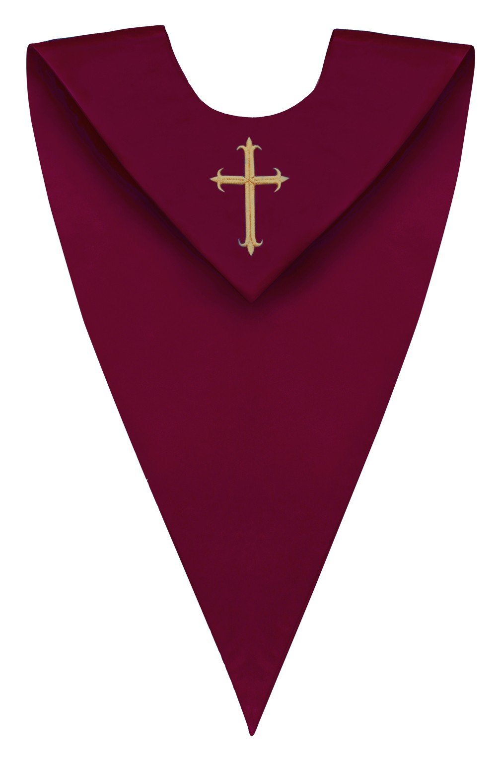 Maroon V-Neck Choir Stole - Church Choir Robes - Churchgoers