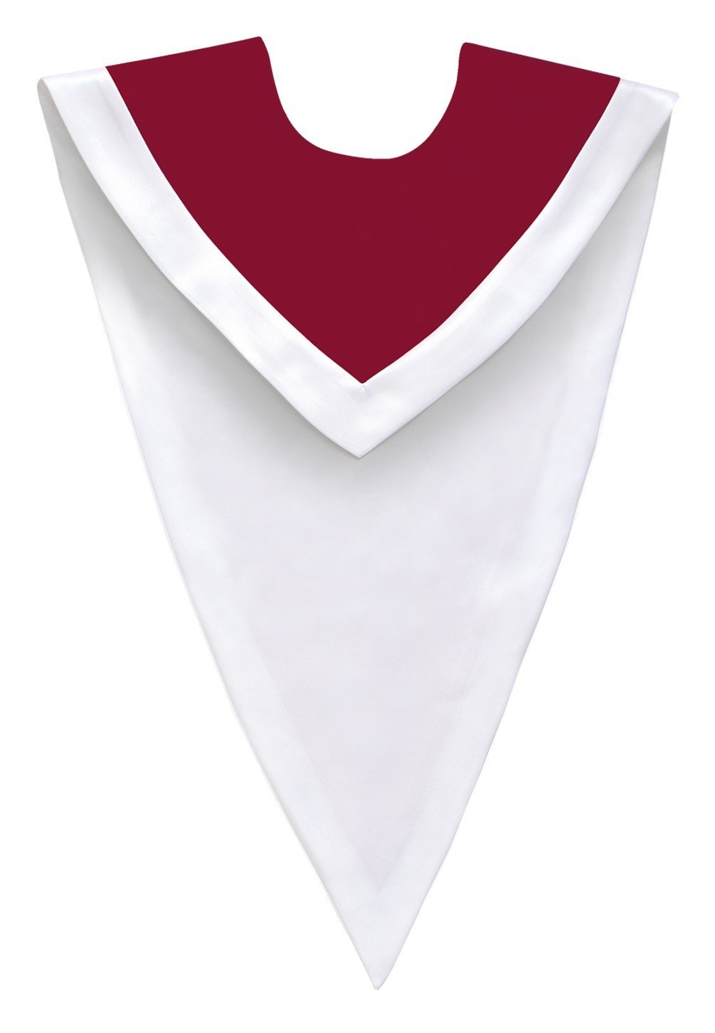 Maroon/White V-Neck Choir Stole - Church Choir Robes - Churchgoers
