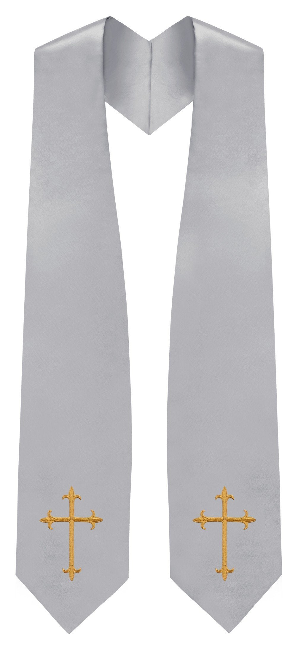 Silver Traditional Choir Stole - Church Choir Robes - Churchgoers