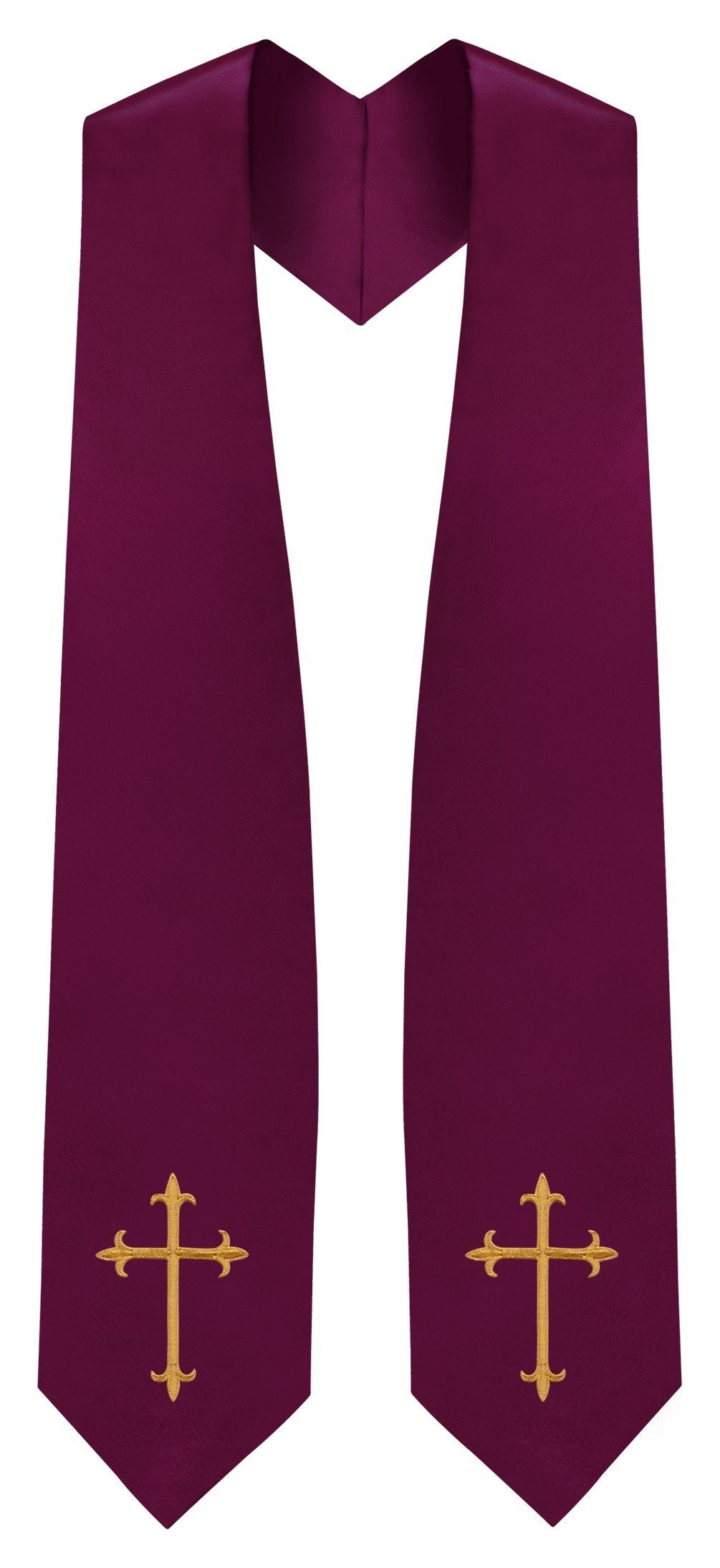 Maroon Traditional Choir Stole - Church Choir Robes - Churchgoers