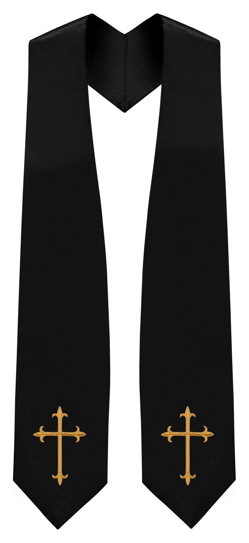 Black Traditional Choir Stole - Church Choir Robes - Churchgoers