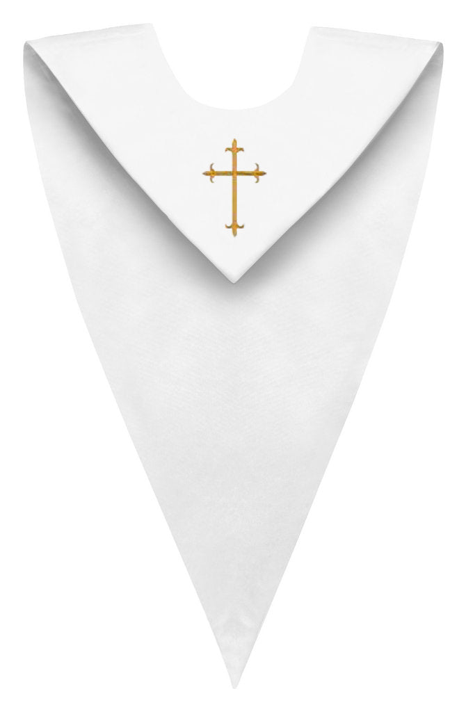 White V-Neck Children Choir Stole