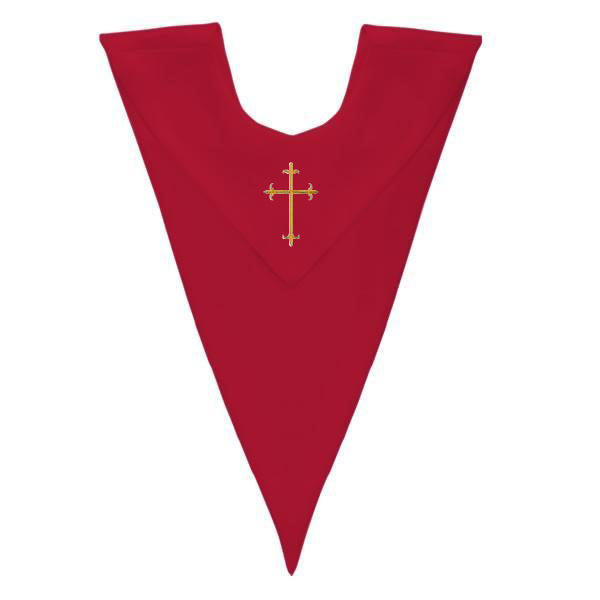 Red V-Neck Children Choir Stole