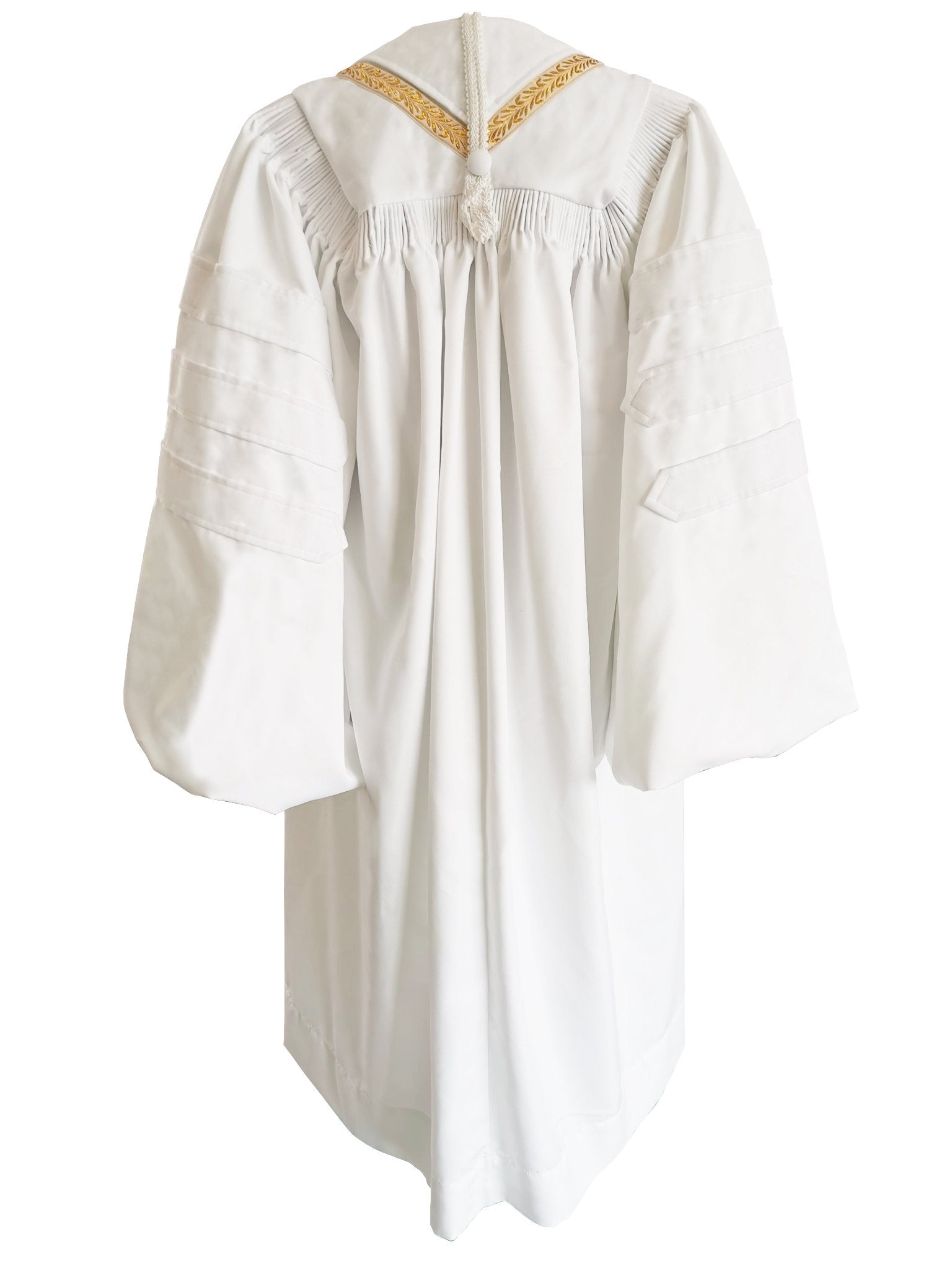 white clergy dress White Bishop Clergy Robe 45 (5'0" – 5’2”) / No