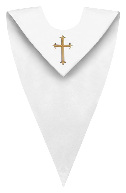 White V-Neck Choir Stole