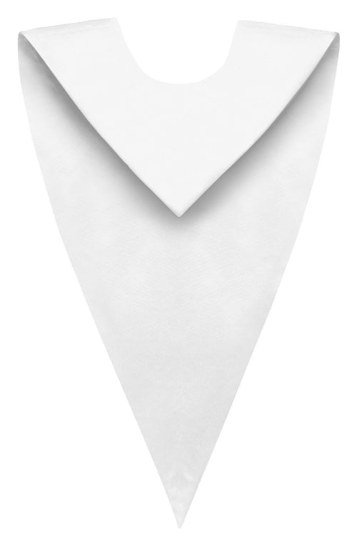 White V-Neck Choir Stole - Church Choir Robes - Churchgoers