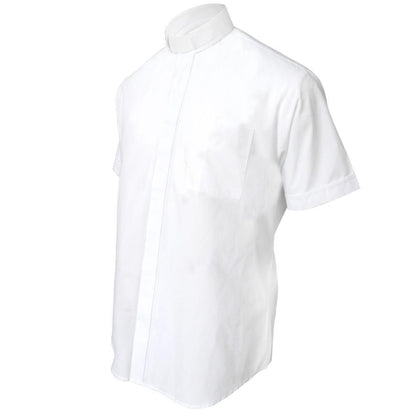White Short Sleeve Clergy Shirt
