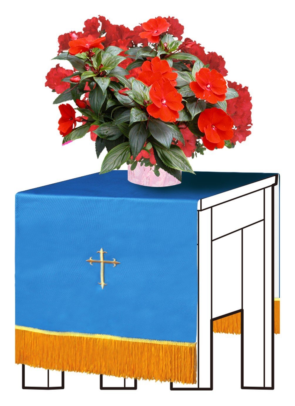Blue/White Flower Stand Cover